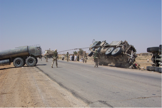 large military vehicle recovered from roadside in Iraq