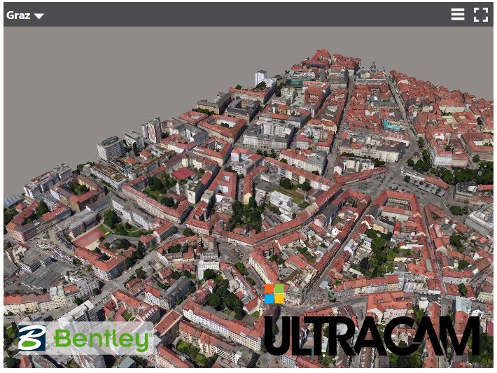 Screenshot 3D model of city of Graz