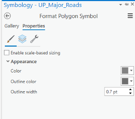 Properties in the Symbology pane