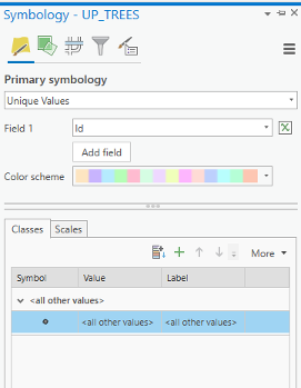 Symbology with unique values selected in drop down