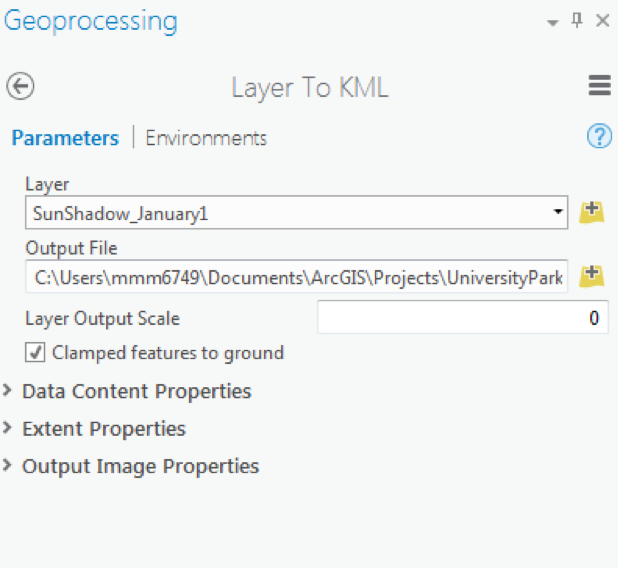 Screenshot Geoprocessing Layer to KML