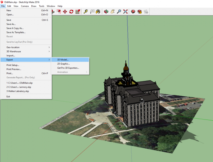 File Menu - Export - 3D model