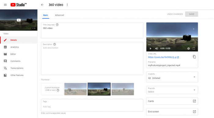 Screenshot YouTube Studio