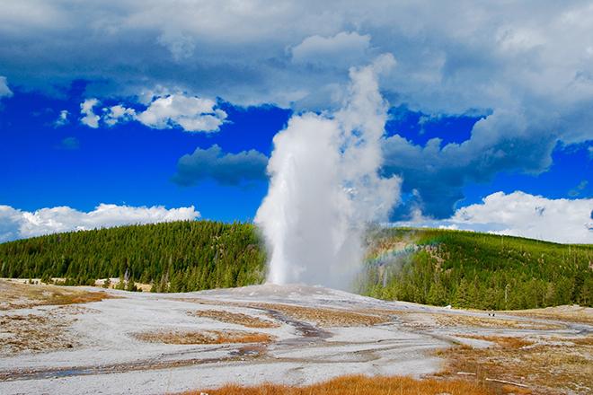 A geyser erupting