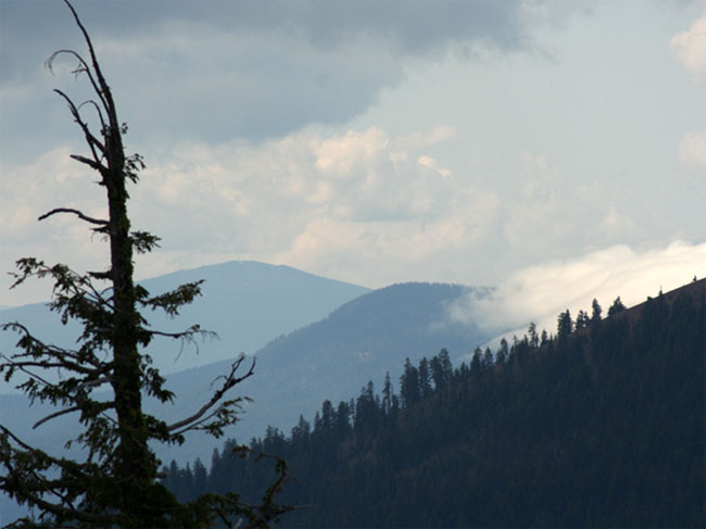 view of a mountain range