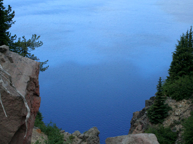 Close up of the Blue water of Crater lake