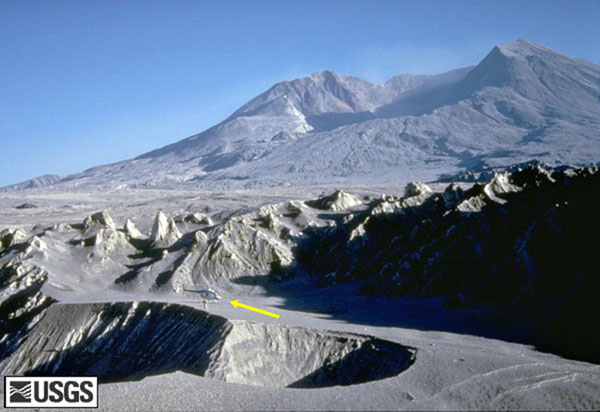 After eruption, Mt. St. Helens elevation dropped 1300 feet.