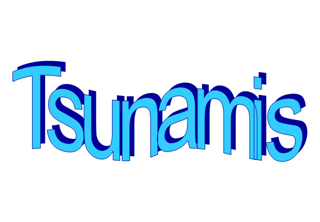 Title page that simply says ‘Tsunamis’.