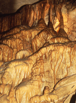 Close up of Frozen Niagara section of Mammoth Cave