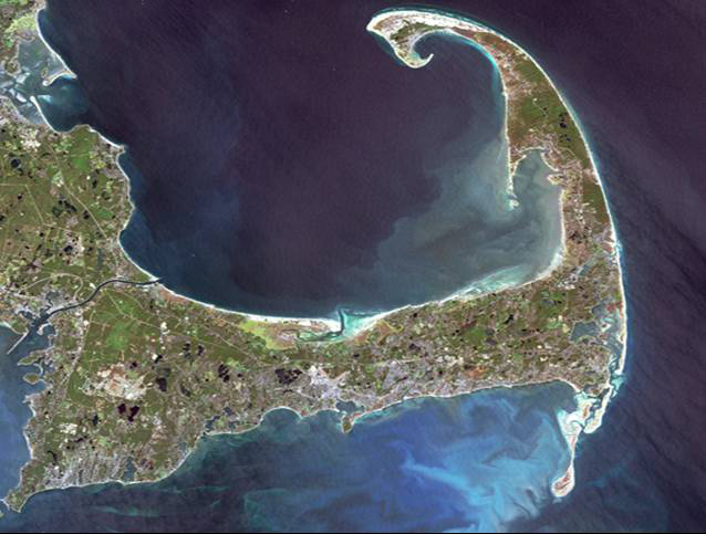 Satellite image of Cape Cod National Seashore and surroundings