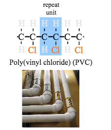 PVC tubing. Repeat units of R-CH2-CHCL-R'