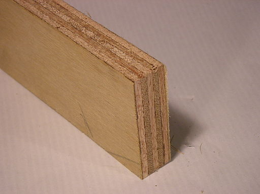 piece of plywood, has several layers