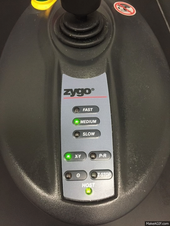 Shows the Z-motor speed at medium and the red, blinking Z-stop button