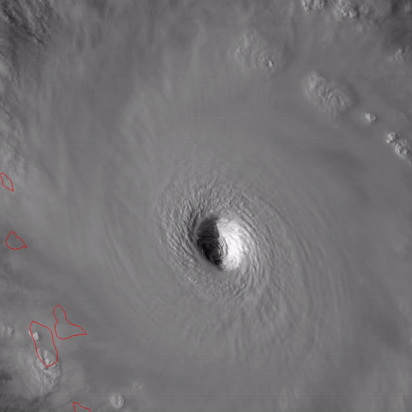 Zoomed-in loop of Hurricane Irma's eye, showing the stadium effect.