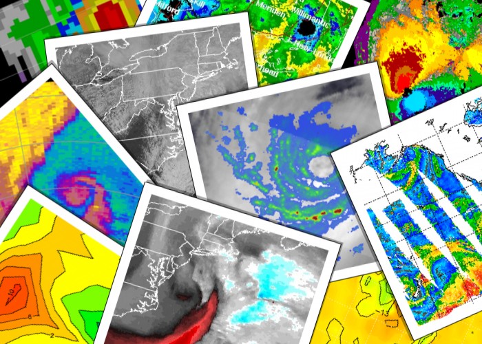 A collage of remote-sensing images.