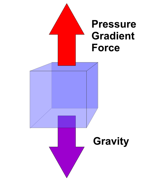 A schematic showing hydrostatic balance. See image caption for more info. 