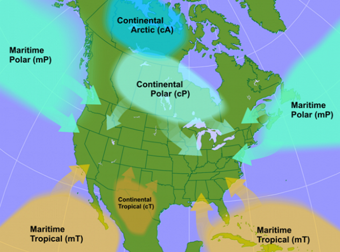 Map of North America. See caption and following paragraphs.