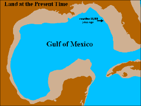 Map of Gulf of Mexico: showing the sea levels today