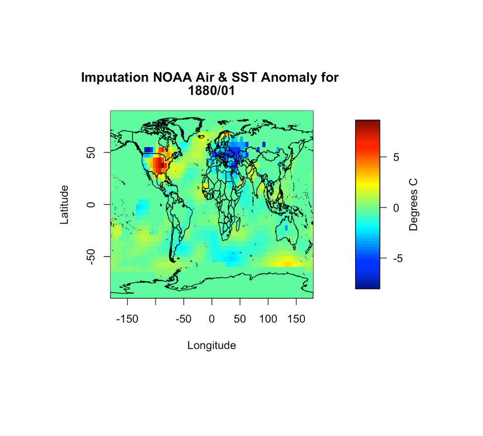 Imputation NOAA/NASA Air and SST Anomaly for 1880/01