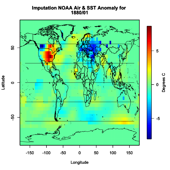 Imputation NOAA Air and SST Anomaly for 1880/01
