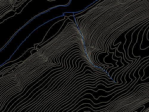 Digital Line Graph hypsography and hydrography viewed in Global Mapper software