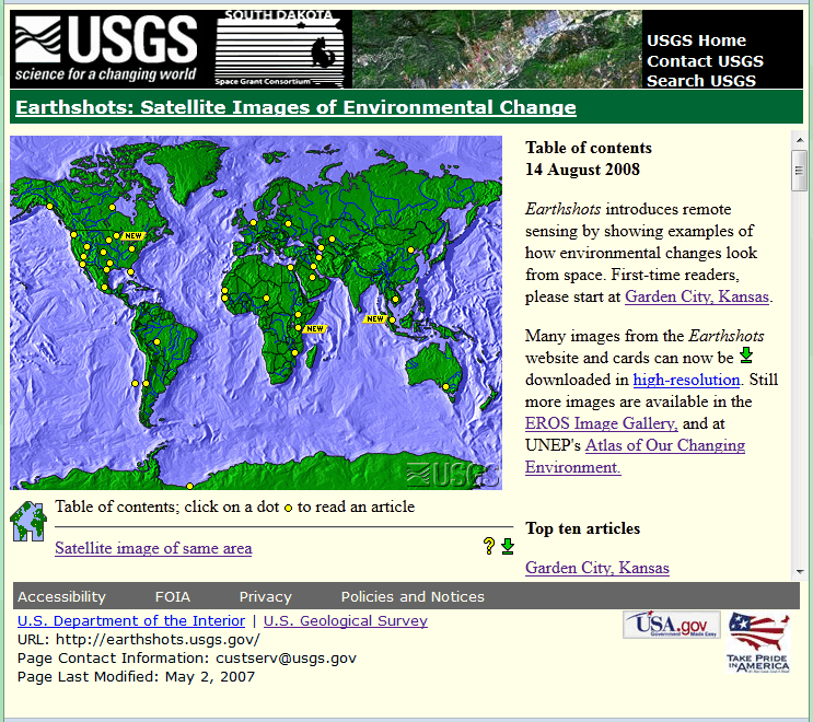 Old Earthshots Env Change site