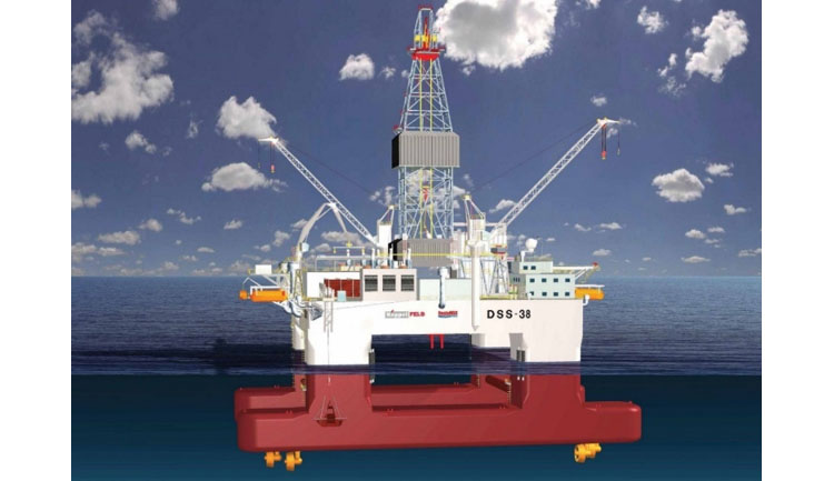 A new-generation semi-submersible rig is being developed to drill the Absheron field. Image courtesy of Keppel Corporation Limited.
