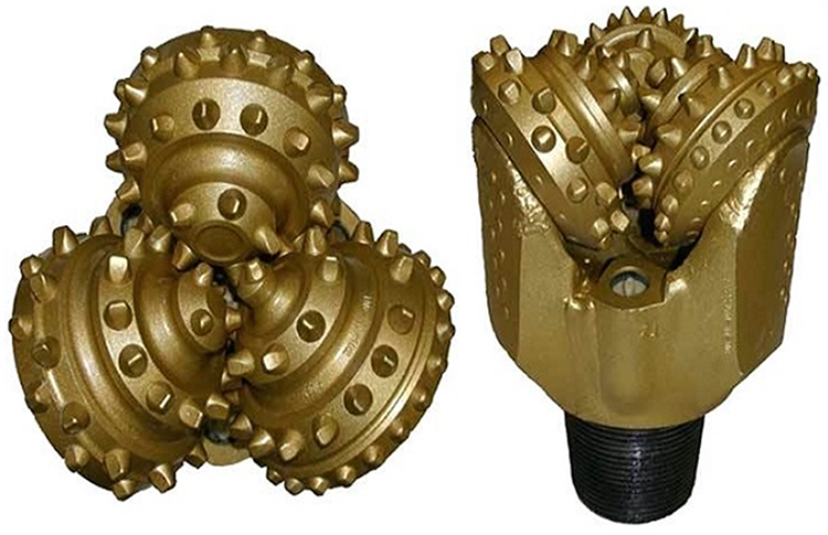 Insert Tri-Cone (or Roller) Drilling Bit. Key features are described in the text.