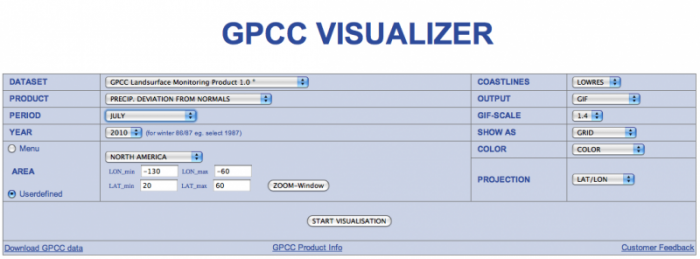 Screen shot of GPCC Visualizer