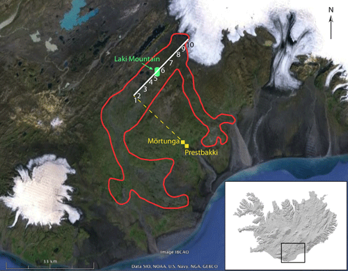 Southeastern Iceland.  See caption for details.