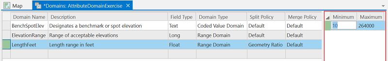 Screen capture of defining a domain with a Split Policy setting